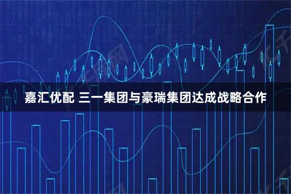 嘉汇优配 三一集团与豪瑞集团达成战略合作